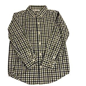 Jamie and Jack Boys Sz 4 Blue & Green Preppy Plaid Cotton Button Up Shirt